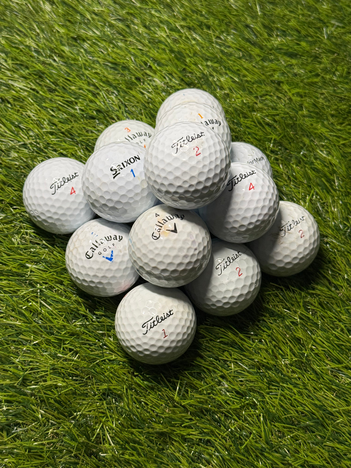 B-grade premium brand golf balls including Titleist, Callaway and Srixon