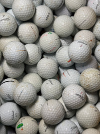 Close view of C-grade Titleist Pro V1 golf balls