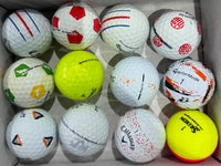 Mixed A-grade golf balls including Callaway Truvis and TaylorMade designs