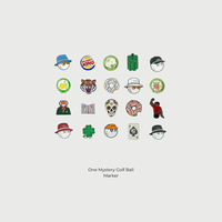 Mystery golf ball marker designs included in Clubhouse Goods golf gift boxes
